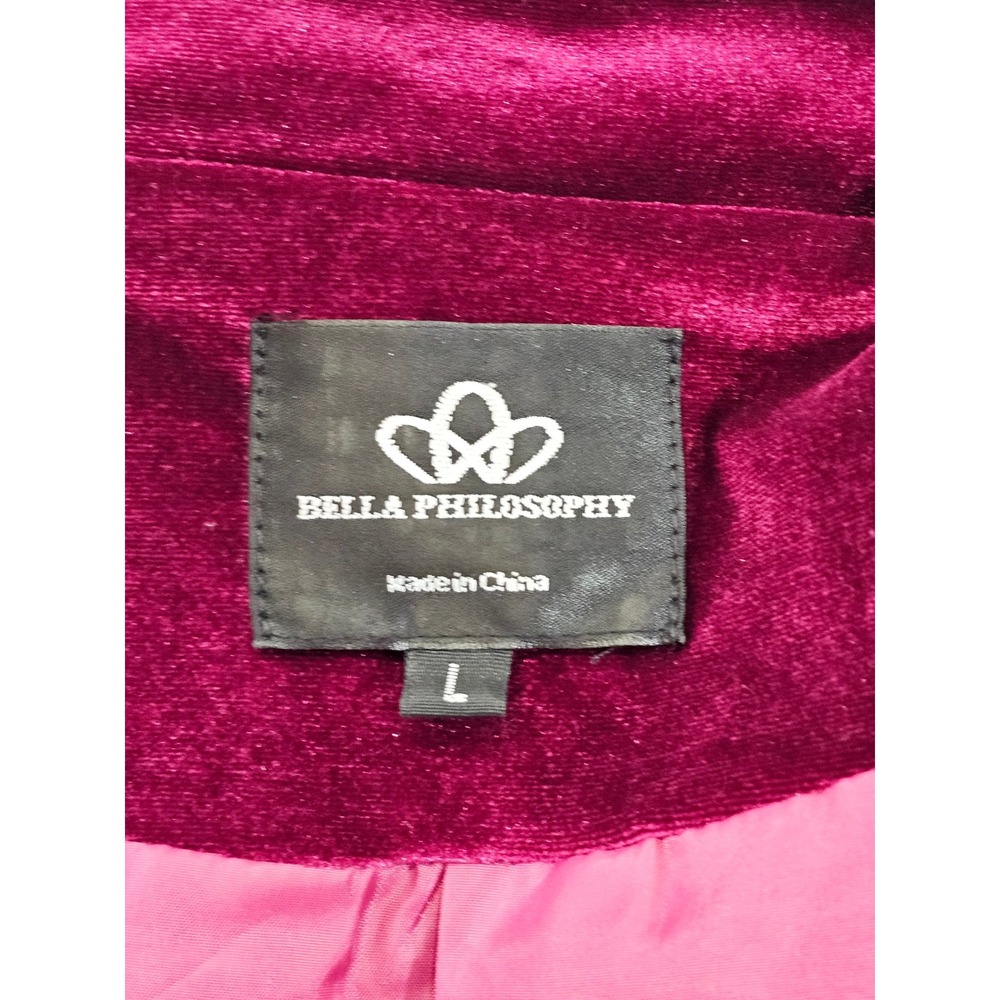 Velvet Blazer Jacket - Wine Pink - Picture 4 of 6